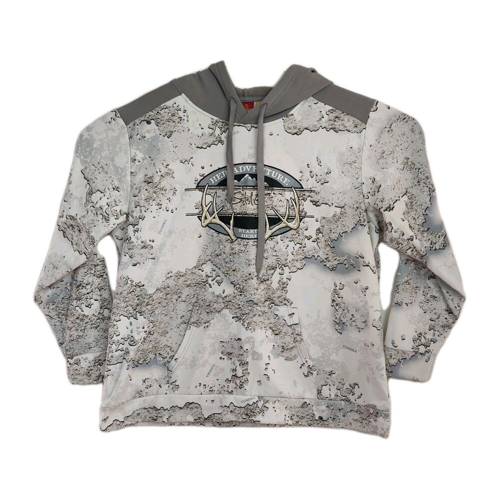 SHE Outdoor Pullover Hoodie Women's XL Tundra Camoflauge Graphic Print Pullover
